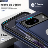 LeYi for Google Pixel 8 Case with Glass Screen Protector and Lens Protector, Shockproof Heavy Duty Protective Slim Fit Google Pixel 8 Cell Phone Case Cover with Rotatable Ring Holder Magnetic Kickstand for Women