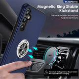 LeYi for Samsung Galaxy A34 5G Case with Glass Screen Protector and Lens Protector, Shockproof Heavy Duty Protective Slim Fit Samsung Galaxy A34 5G Cell Phone Case Cover with Rotatable Ring Holder Magnetic Kickstand for Women