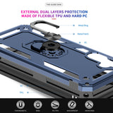 LeYi for Samsung Galaxy A34 5G Case with Glass Screen Protector Replacement, Military-Grade Shockproof Magnetic Ring Stand Cell Android Case Cover