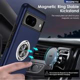LeYi for Google Pixel 8 Case with Glass Screen Protector and Lens Protector, Shockproof Heavy Duty Protective Slim Fit Google Pixel 8 Cell Phone Case Cover with Rotatable Ring Holder Magnetic Kickstand for Women
