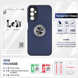 LeYi for Samsung Galaxy A14 5G Case with Glass Screen Protector, Shockproof Heavy Duty Protective Slim Fit Samsung Galaxy A14 5G Cell Phone Case Cover with Rotatable Ring Holder Magnetic Kickstand for Women