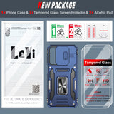 LeYi for Samsung Galaxy A23 5G Phone Case, with Camera Lens Cover Slider, Ring Stand Holder Military Grade Protective Shockproof Armour Cover for Samsung A 23