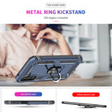 LeYi for Samsung Galaxy A34 5G Case with Glass Screen Protector Replacement, Military-Grade Shockproof Magnetic Ring Stand Cell Android Case Cover