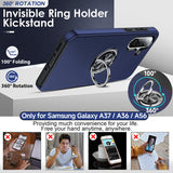 LeYi for Samsung Galaxy A56 5G Case with Glass Screen Protector and Lens Protector, Shockproof Heavy Duty Protective Slim Fit Samsung Galaxy A56 5G Cell Phone Case Cover with Rotatable Ring Holder Magnetic Kickstand for Women