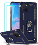 LeYi for Samsung Galaxy S10 Lite/A91/M80S Case with Glass Screen Protector Replacement, Military-Grade Shockproof Magnetic Ring Stand Cell Android Case Cover