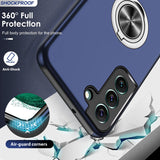 LeYi for Samsung Galaxy S22 Case, Shockproof Heavy Duty Protective Slim Fit Samsung Galaxy S22 Cell Phone Case Cover with Rotatable Ring Holder Magnetic Kickstand for Women