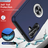LeYi for Samsung Galaxy A17 5G Case with Glass Screen Protector and Lens Protector, Shockproof Heavy Duty Protective Slim Fit Samsung Galaxy A17 5G Cell Phone Case Cover with Rotatable Ring Holder Magnetic Kickstand for Women