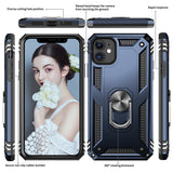 LeYi for iPhone 11 Phone Case, iPhone 11 Phone Case with Glass Screen Protector Replacement, Military-Grade Shockproof Magnetic Ring Stand Cell Android Case Cover