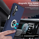 LeYi for Samsung Galaxy A17 5G Case with Glass Screen Protector and Lens Protector, Shockproof Heavy Duty Protective Slim Fit Samsung Galaxy A17 5G Cell Phone Case Cover with Rotatable Ring Holder Magnetic Kickstand for Women