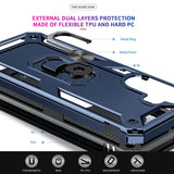 LeYi for Samsung Galaxy A56 5G Case with Glass Screen Protector Replacement, Military-Grade Shockproof Magnetic Ring Stand Cell Android Case Cover