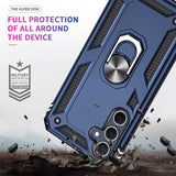 LeYi for Samsung Galaxy A35 5G Case with Glass Screen Protector Replacement, Military-Grade Shockproof Magnetic Ring Stand Cell Android Case Cover