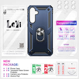 LeYi for Samsung Galaxy A35 5G Case with Glass Screen Protector Replacement, Military-Grade Shockproof Magnetic Ring Stand Cell Android Case Cover