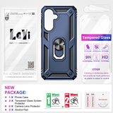 LeYi for Samsung Galaxy A56 5G Case with Glass Screen Protector Replacement, Military-Grade Shockproof Magnetic Ring Stand Cell Android Case Cover