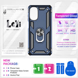 LeYi for Motorola Moto G 5G 2022 Case, Motorola G 2022 Phone Case with Glass Screen Protector Replacement, Military-Grade Shockproof Magnetic Ring Stand Cell Android Case Cover