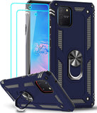 LeYi for Samsung Galaxy S10 Lite/A91/M80S Case with Glass Screen Protector Replacement, Military-Grade Shockproof Magnetic Ring Stand Cell Android Case Cover