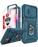 LeYi for Samsung Galaxy A25 5G Phone Case: Samsung Galaxy A25 Case with 2 Tempered Glass Screen Pro Maxtector, Slide Camera Cover, Ring Stand Holder, Heavy Duty Shockproof para Samsung Galaxy A25 Cover for Women Girl