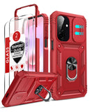 LeYi for Samsung Galaxy A27-5G Phone Case: Samsung A27 5G Case with Screen Protector X 2, Slide Camera Cover with Magnetic Stand, Heavy Duty Shockproof para A 27 Case for Women Girl