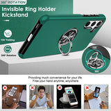LeYi for Samsung Galaxy A35 5G Case with Glass Screen Protector and Lens Protector, Shockproof Heavy Duty Protective Slim Fit Samsung Galaxy A35 5G Cell Phone Case Cover with Rotatable Ring Holder Magnetic Kickstand for Women