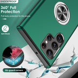 LeYi for Samsung Galaxy S22 Ultra Case, Shockproof Heavy Duty Protective Slim Fit Samsung Galaxy S22 Ultra Cell Phone Case Cover with Rotatable Ring Holder Magnetic Kickstand for Women