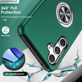 LeYi for Samsung Galaxy A35 5G Case with Glass Screen Protector and Lens Protector, Shockproof Heavy Duty Protective Slim Fit Samsung Galaxy A35 5G Cell Phone Case Cover with Rotatable Ring Holder Magnetic Kickstand for Women