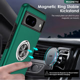 LeYi for Google Pixel 8 Case with Glass Screen Protector and Lens Protector, Shockproof Heavy Duty Protective Slim Fit Google Pixel 8 Cell Phone Case Cover with Rotatable Ring Holder Magnetic Kickstand for Women