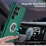 LeYi for Samsung Galaxy S22 Ultra Case, Shockproof Heavy Duty Protective Slim Fit Samsung Galaxy S22 Ultra Cell Phone Case Cover with Rotatable Ring Holder Magnetic Kickstand for Women