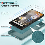 LeYi for Google Pixel 6A Cases, Pixel 6A Cover with Tempered Glass Screen Protectors, Soft Silicone Ultra Slim Shockproof Cover with Anti-Scratch Microfiber Lining 6A Case