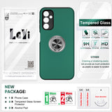 LeYi for Samsung Galaxy A14 5G Case with Glass Screen Protector, Shockproof Heavy Duty Protective Slim Fit Samsung Galaxy A14 5G Cell Phone Case Cover with Rotatable Ring Holder Magnetic Kickstand for Women