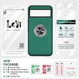 LeYi for Google Pixel 8 Case with Glass Screen Protector and Lens Protector, Shockproof Heavy Duty Protective Slim Fit Google Pixel 8 Cell Phone Case Cover with Rotatable Ring Holder Magnetic Kickstand for Women