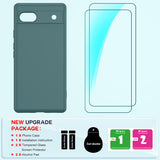LeYi for Google Pixel 6A Cases, Pixel 6A Cover with Tempered Glass Screen Protectors, Soft Silicone Ultra Slim Shockproof Cover with Anti-Scratch Microfiber Lining 6A Case