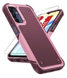 LeYi for Galaxy A15-5G Phone Case, with Screen Protector for Women, Dual Layer Protective Hard PC Back & Soft Bumper Resilient Shock Absorb Case for Samsung A03S Case