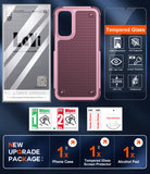 LeYi for Galaxy A15-5G Phone Case, with Screen Protector for Women, Dual Layer Protective Hard PC Back & Soft Bumper Resilient Shock Absorb Case for Samsung A03S Case