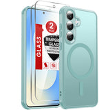 LeYi for Samsung Galaxy S25 FE Case: Compatible with Mag-Safe with Screen Protector, Military-Grade Matte Translucent Soft-Touch Skin Funda para S25FE S 25 FE
