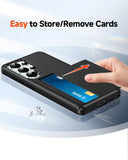 LeYi for Galaxy-S26-Ultra Case with Card Holder: Wallet Phone Funda para for Samsung S26ultra Cover Rugged Heavy Duty Military Grade Shockproof Samsungs26 Ultra Cases Black