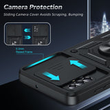LeYi for Samsung-Galaxy-A51-4G Case: with Slide Camera Cover Screen Protector, Military-Grade Shockproof Protective Magnetic Ring Stand