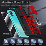 LeYi for Samsung-Galaxy-A51-4G Case: with Slide Camera Cover Screen Protector, Military-Grade Shockproof Protective Magnetic Ring Stand