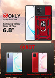 LeYi for Samsung-Galaxy-Note-10-Plus Case: with Slide Camera Cover, Military-Grade Shockproof Protective Magnetic Ring Stand