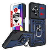 LeYi for TCL 50 XL-5G Case: with Slide Camera Cover + Tempered Glass Screen Protector, Heavy Duty Rugged Mobile Phone Case Cover Funda para with Magnetic Rotatable Ring Kickstand for TCL 50 XL