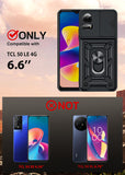 LeYi for TCL 50 LE-Case: with Slide Camera Cover + Tempered Glass Screen Protector, Heavy Duty Rugged Mobile Phone Case Cover Funda para with Magnetic Rotatable Ring Kickstand for TCL 50 LE