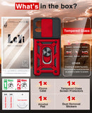 LeYi for TCL 50 LE-Case: with Slide Camera Cover + Tempered Glass Screen Protector, Heavy Duty Rugged Mobile Phone Case Cover Funda para with Magnetic Rotatable Ring Kickstand for TCL 50 LE