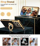 LeYi for Moto G 5G 2026 Case: with 1 Pack Tempered Glass Screen Protector and Rotatable Ring Holder Magnetic Kickstand, Plating Rose Gold Edge Case
