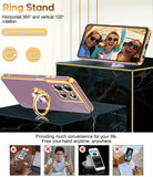 LeYi for Moto G 5G 2026 Case: with 1 Pack Tempered Glass Screen Protector and Rotatable Ring Holder Magnetic Kickstand, Plating Rose Gold Edge Case