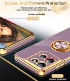 LeYi for Moto G 5G 2026 Case: with 1 Pack Tempered Glass Screen Protector and Rotatable Ring Holder Magnetic Kickstand, Plating Rose Gold Edge Case