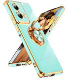 LeYi for Moto Edge 5G 2024 Case: Rotatable Ring Holder Magnetic Kickstand, Plating Rose Gold Edge Case