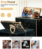 LeYi for Moto Edge 5G 2024 Case: Rotatable Ring Holder Magnetic Kickstand, Plating Rose Gold Edge Case