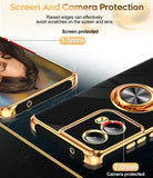 LeYi for Moto Edge 5G 2024 Case: Rotatable Ring Holder Magnetic Kickstand, Plating Rose Gold Edge Case