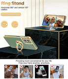 LeYi for Moto G 5G 2024 Case: with 2 Pack Tempered Glass Screen Protector and Rotatable Ring Holder Magnetic Kickstand, Plating Rose Gold Edge Case