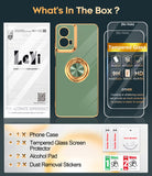 LeYi for Moto G 5G 2024 Case: with 2 Pack Tempered Glass Screen Protector and Rotatable Ring Holder Magnetic Kickstand, Plating Rose Gold Edge Case