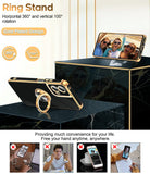 LeYi for Moto G 5G 2024 Case: with 2 Pack Tempered Glass Screen Protector and Rotatable Ring Holder Magnetic Kickstand, Plating Rose Gold Edge Case