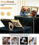 LeYi for Moto G Stylus 5G 2025 Case: with 1 Pack Tempered Glass Screen Protector and Rotatable Ring Holder Magnetic Kickstand, Plating Rose Gold Edge Case